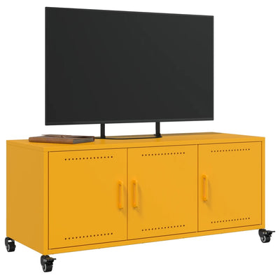 TV-taso sinapinkeltainen 100,5x39x43,5 cm teräs