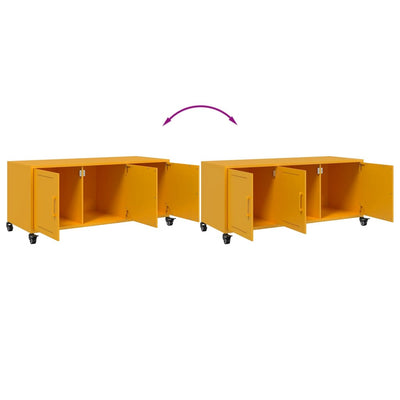 TV-taso sinapinkeltainen 100,5x39x43,5 cm teräs