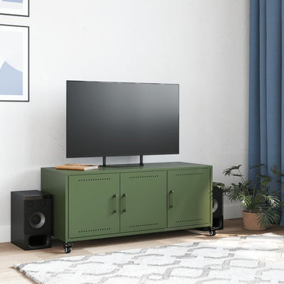 TV-taso oliivinvihreä 100,5x39x43,5 cm kylmävalssattu teräs