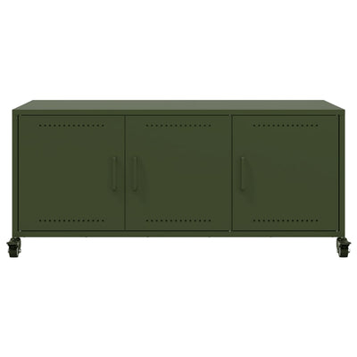 TV-taso oliivinvihreä 100,5x39x43,5 cm kylmävalssattu teräs