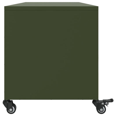 TV-taso oliivinvihreä 100,5x39x43,5 cm kylmävalssattu teräs
