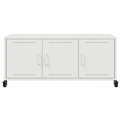 TV-taso valkoinen 100,5x39x43,5 cm kylmävalssattu teräs