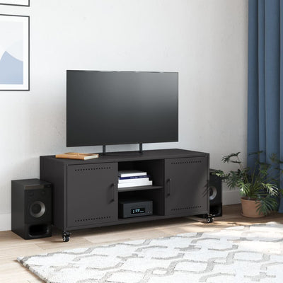 TV-taso musta 100,5x39x43,5 cm kylmävalssattu teräs