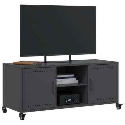 TV-taso musta 100,5x39x43,5 cm kylmävalssattu teräs