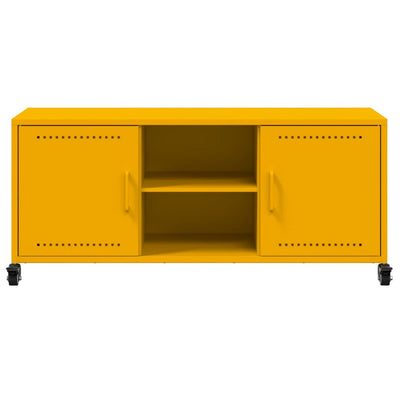TV-taso sinapinkeltainen 100,5x39x43,5 cm teräs