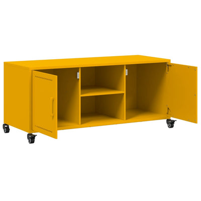 TV-taso sinapinkeltainen 100,5x39x43,5 cm teräs