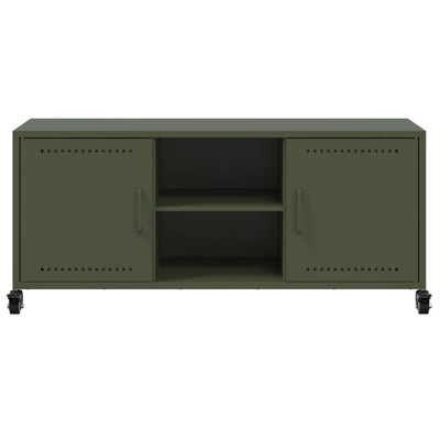 TV-taso oliivinvihreä 100,5x39x43,5 cm kylmävalssattu teräs