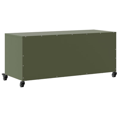 TV-taso oliivinvihreä 100,5x39x43,5 cm kylmävalssattu teräs