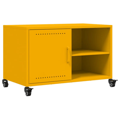 TV-taso sinapinkeltainen 68x39x43,5 cm kylmävalssattu teräs
