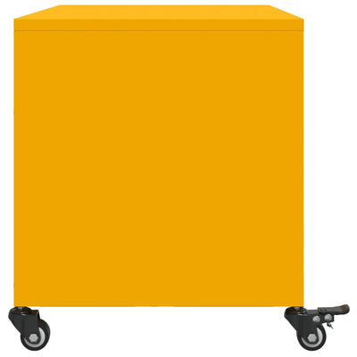 TV-taso sinapinkeltainen 68x39x43,5 cm kylmävalssattu teräs