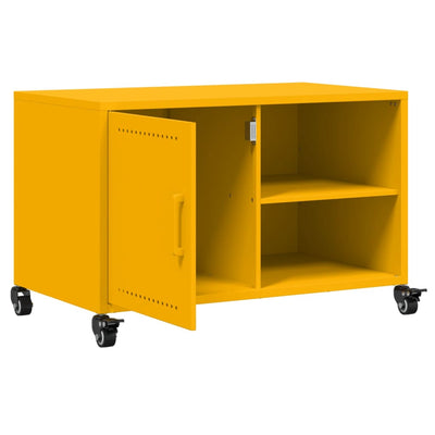 TV-taso sinapinkeltainen 68x39x43,5 cm kylmävalssattu teräs
