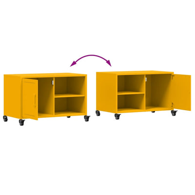 TV-taso sinapinkeltainen 68x39x43,5 cm kylmävalssattu teräs