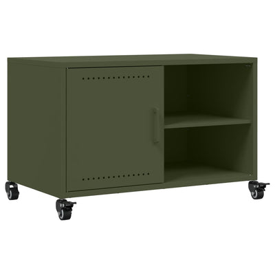 TV-taso oliivinvihreä 68x39x43,5 cm kylmävalssattu teräs