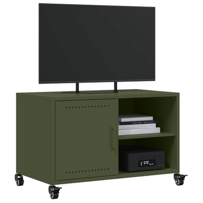 TV-taso oliivinvihreä 68x39x43,5 cm kylmävalssattu teräs