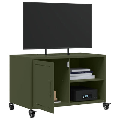 TV-taso oliivinvihreä 68x39x43,5 cm kylmävalssattu teräs
