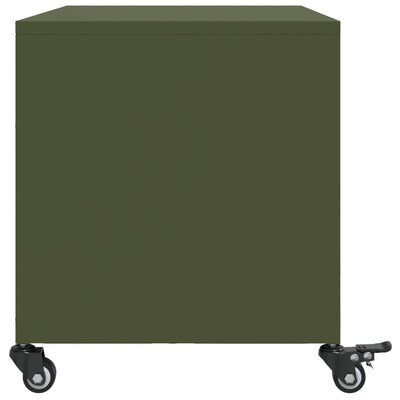 TV-taso oliivinvihreä 68x39x43,5 cm kylmävalssattu teräs
