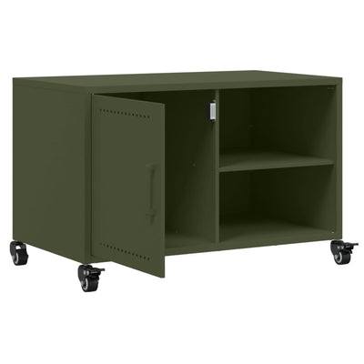 TV-taso oliivinvihreä 68x39x43,5 cm kylmävalssattu teräs
