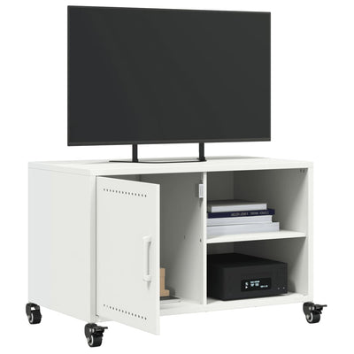TV-taso valkoinen 68x39x43,5 cm kylmävalssattu teräs