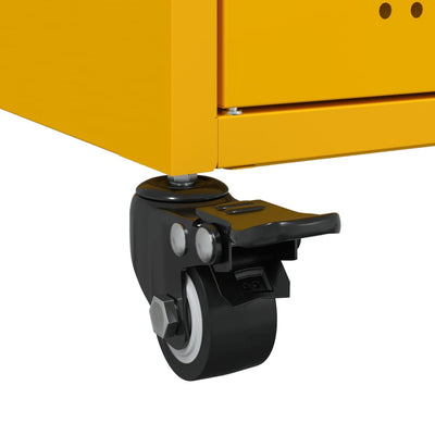 Yöpöytä sinapinkeltainen 100,5x39x72 cm teräs