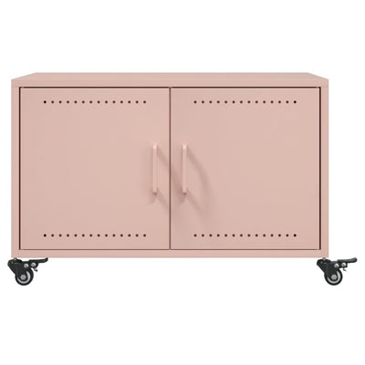 Sohvapöytä pinkki 68x50x43,5 cm kylmävalssattu teräs