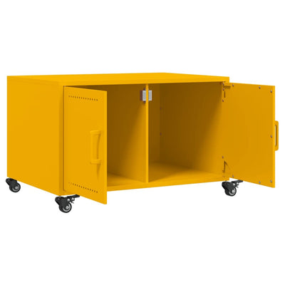 TV-taso sinapinkeltainen 68x50x43,5 cm kylmävalssattu teräs