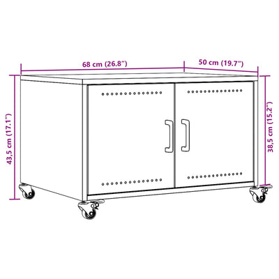 Valkoinen sohvapöytä Apolo 68x50x43,5cm (kylmävalssattu teräs)