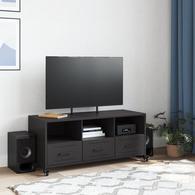 TV-taso musta 100,5x39x43,5 cm kylmävalssattu teräs