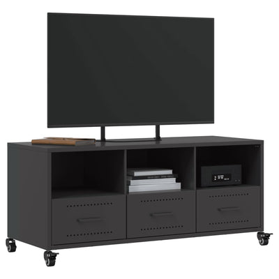 TV-taso musta 100,5x39x43,5 cm kylmävalssattu teräs