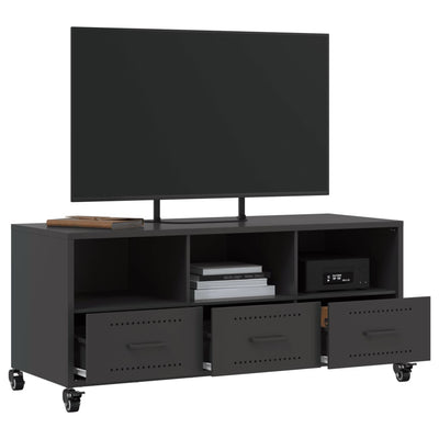TV-taso musta 100,5x39x43,5 cm kylmävalssattu teräs