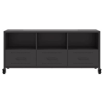 TV-taso musta 100,5x39x43,5 cm kylmävalssattu teräs