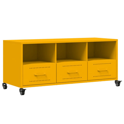 TV-taso sinapinkeltainen 100,5x39x43,5 cm teräs