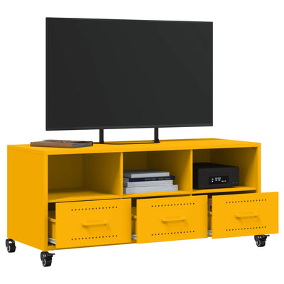 TV-taso sinapinkeltainen 100,5x39x43,5 cm teräs