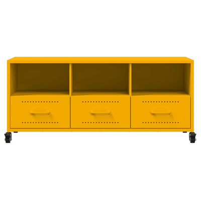 TV-taso sinapinkeltainen 100,5x39x43,5 cm teräs