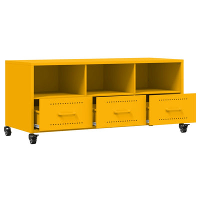 TV-taso sinapinkeltainen 100,5x39x43,5 cm teräs