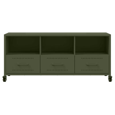 TV-taso oliivinvihreä 100,5x39x43,5 cm kylmävalssattu teräs