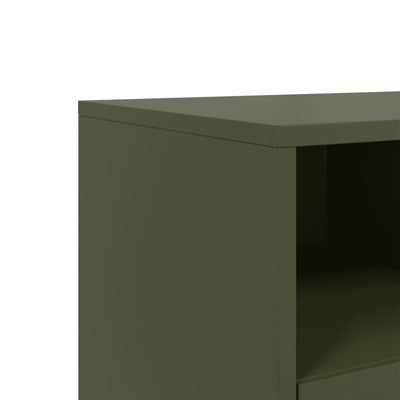 TV-taso oliivinvihreä 100,5x39x43,5 cm kylmävalssattu teräs