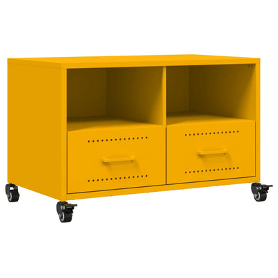 TV-taso sinapinkeltainen 68x39x43,5 cm kylmävalssattu teräs
