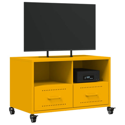 TV-taso sinapinkeltainen 68x39x43,5 cm kylmävalssattu teräs