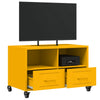 TV-taso sinapinkeltainen 68x39x43,5 cm kylmävalssattu teräs
