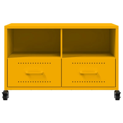 TV-taso sinapinkeltainen 68x39x43,5 cm kylmävalssattu teräs