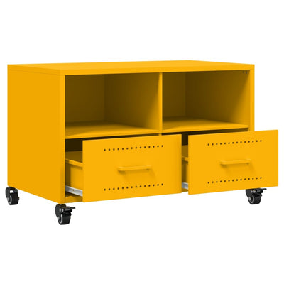 TV-taso sinapinkeltainen 68x39x43,5 cm kylmävalssattu teräs