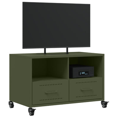 TV-taso oliivinvihreä 68x39x43,5 cm kylmävalssattu teräs