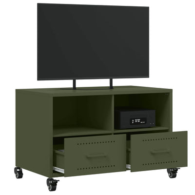 TV-taso oliivinvihreä 68x39x43,5 cm kylmävalssattu teräs
