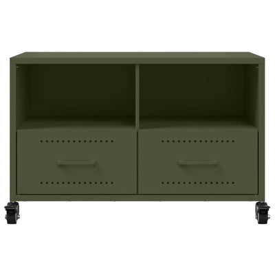 TV-taso oliivinvihreä 68x39x43,5 cm kylmävalssattu teräs