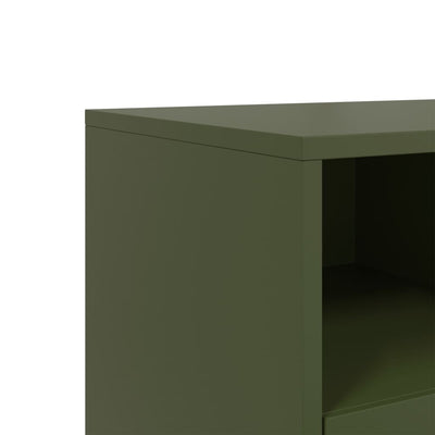 TV-taso oliivinvihreä 68x39x43,5 cm kylmävalssattu teräs