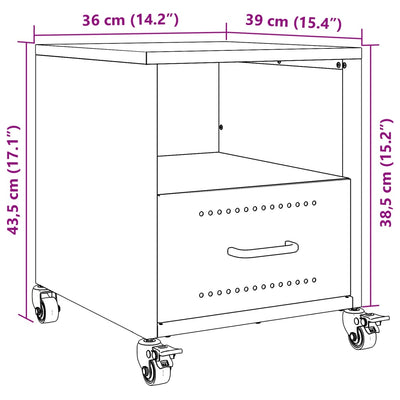 Musta yöpöytä Sarghi 36x39x43,5cm (teräs)