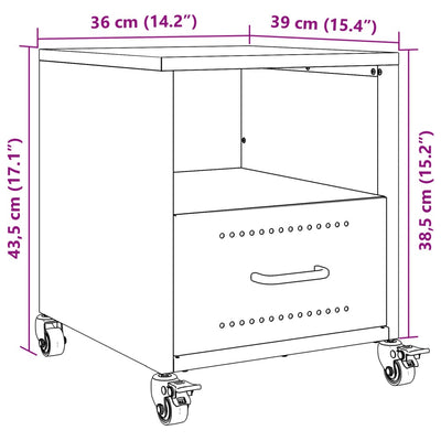 Oliivinvihreä yöpöydät Sarghi 36x39x43,5cm (2 kpl teräs)