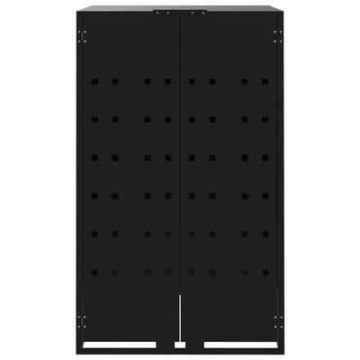 Roskalaatikon säilytystila yhdelle musta 69x79x117 cm teräs