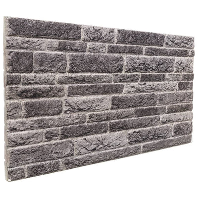 3D-seinäpaneelit 10 kpl antrasiitti 100x50 cm EPS