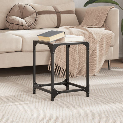 Läpinäkyvä sohvapöytä Gaftan 30x30x40cm (lasinen pöytälevy teräs)